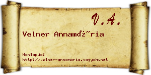 Velner Annamária névjegykártya